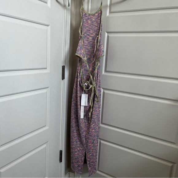 Lisa Says Gah Halter Tie Bodycon Midi Dress Size Medium Spacedye NWT - Picture 4 of 7